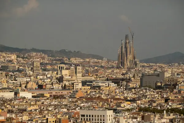 Barcelona skyline with the Sagrada Família