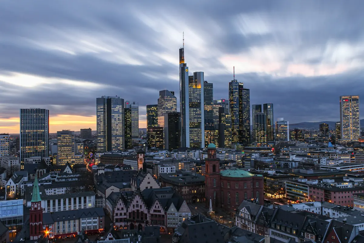 The Frankfurt financial district skyline