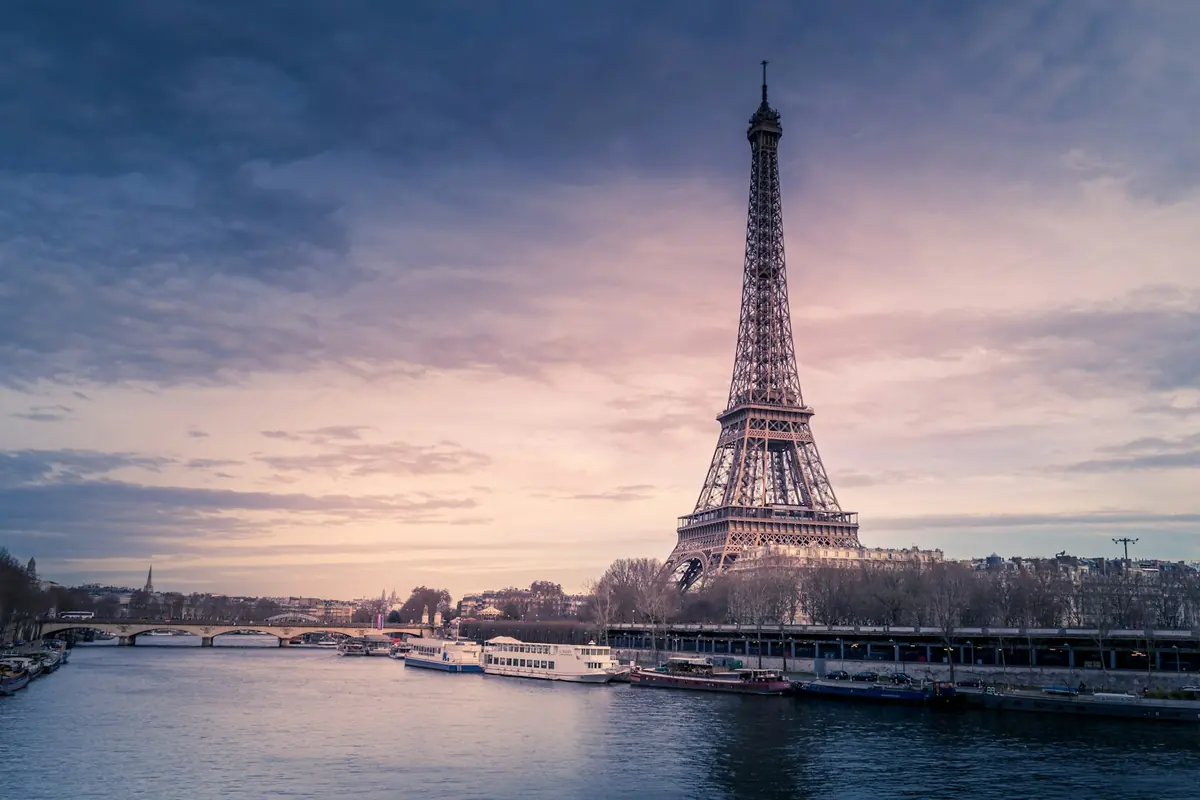 The Eiffel Tower and the Seine, Paris