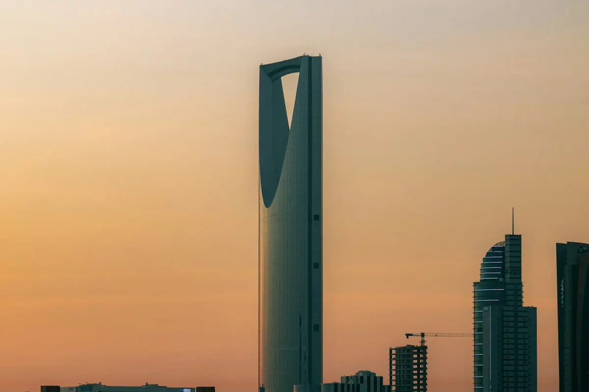 The Kingdom Centre tower at sunset, Riyadh